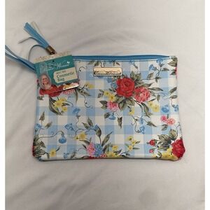 The Pioneer Woman Sweet Rose Cosmetic Bag Makeup Pouch Wristlet 8x6"